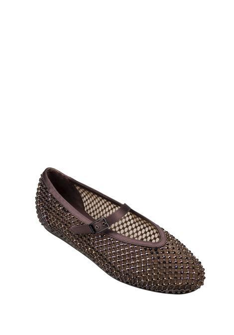 Gilda Ballerinas In Brown With Iridescent Crystals LE SILLA | 0189C020MTPPSAS748
